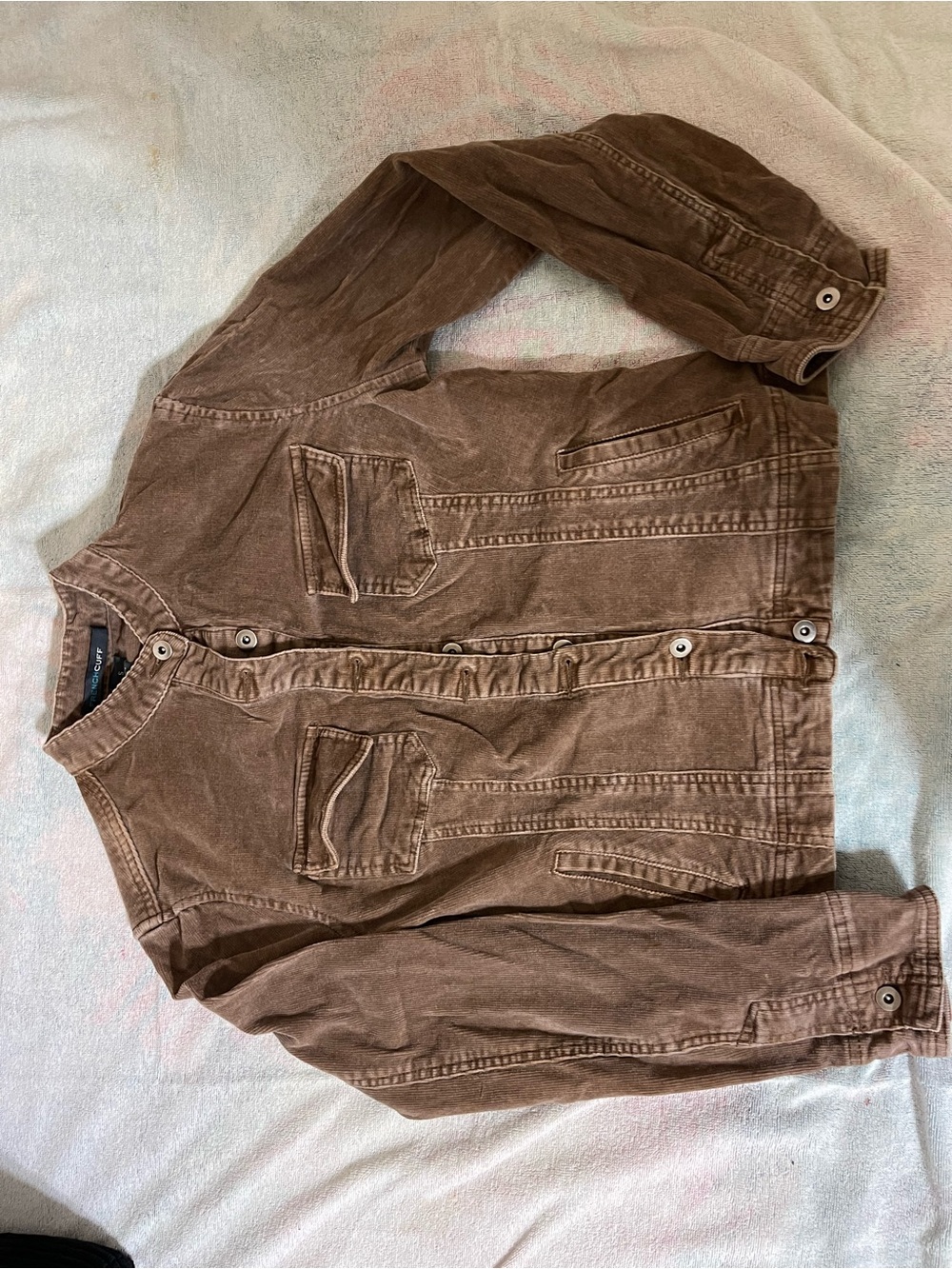 French Cuff Distressed Brown Military Field Jacket